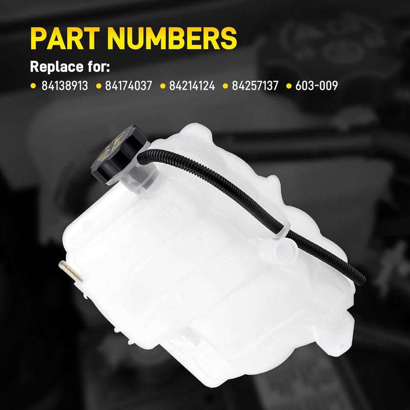 YEHERIT 84257137 Radiator Surge Tank Coolant Reservoir Compatible with 2017-2019 Chevy Silverado GMC Sierra 2500HD 3500HD, 2019-2021 Chevy Silverado 4500HD 5500HD 6500HD OE# 84214124 84174037 84138913 603-009 - Image 3